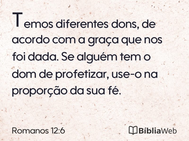 Romanos 12:6 em imagem para compartilhar