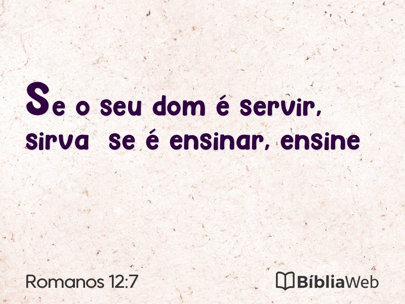 Romanos 12:7 em imagem para compartilhar