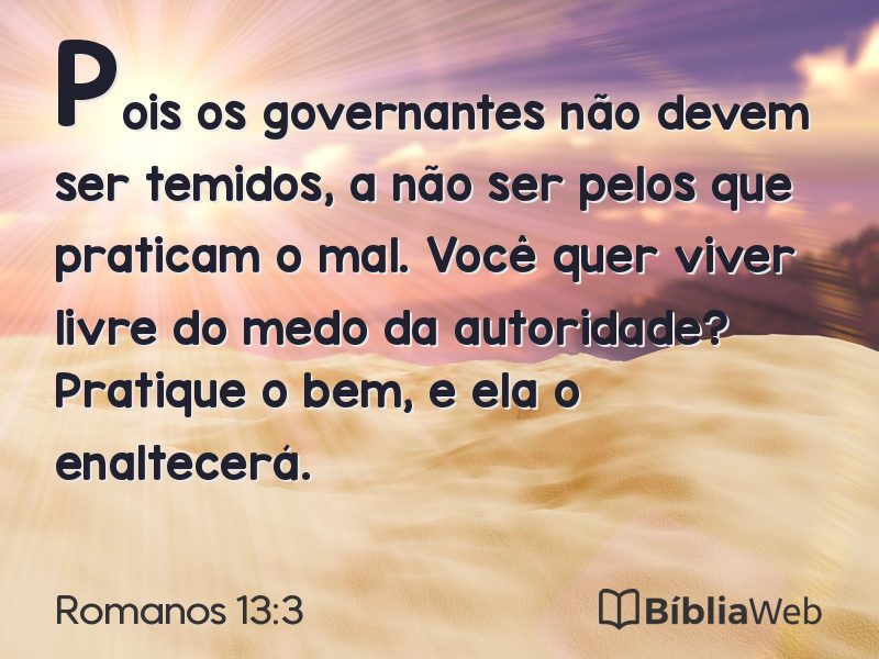Romanos 13:3 em imagem para compartilhar