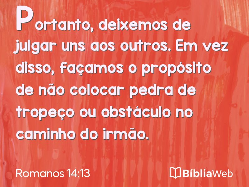 Romanos 14:13 em imagem para compartilhar