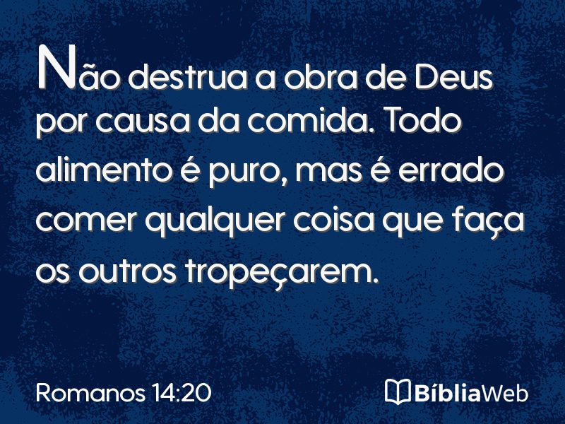 Romanos 14:20 em imagem para compartilhar