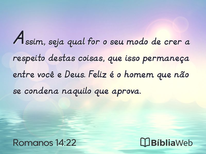 Romanos 14:22 em imagem para compartilhar