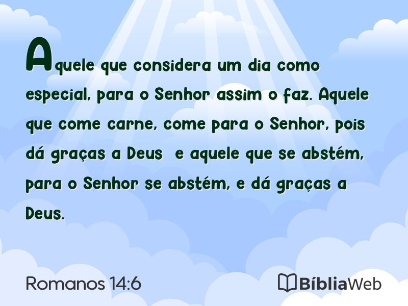 Romanos 14:6 em imagem para compartilhar