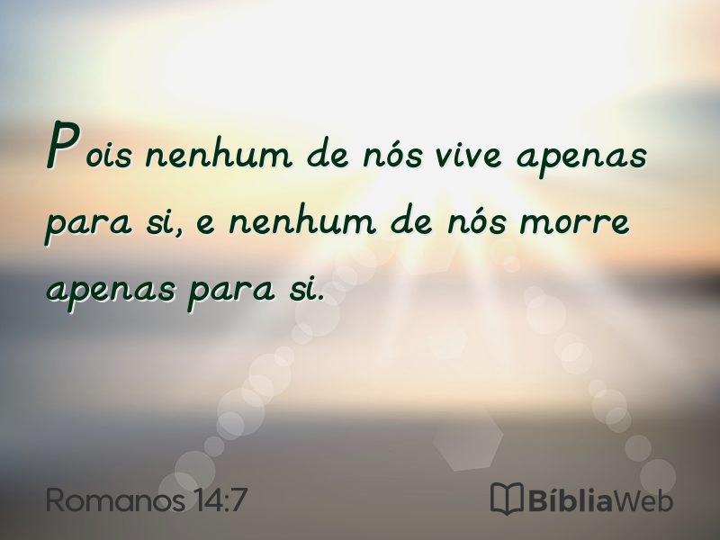 Romanos 14:7 em imagem para compartilhar