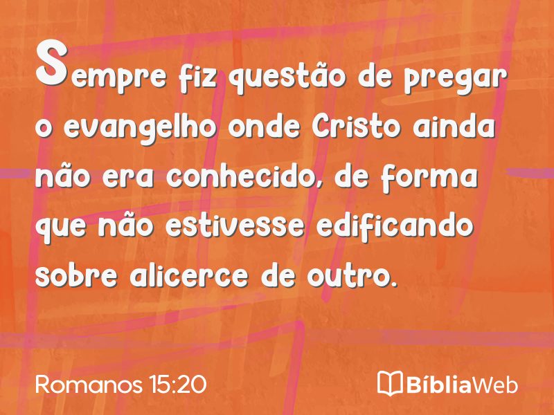 Romanos 15:20 em imagem para compartilhar