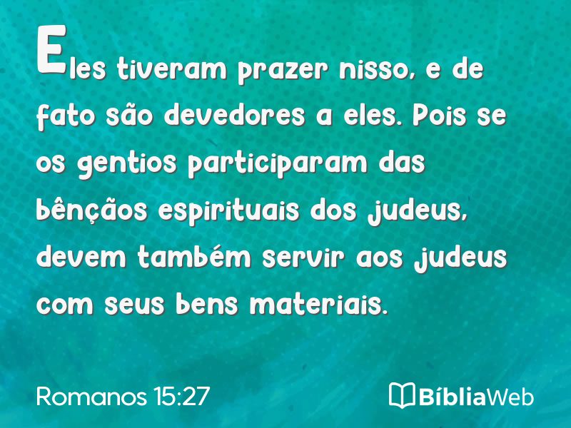Romanos 15:27 em imagem para compartilhar
