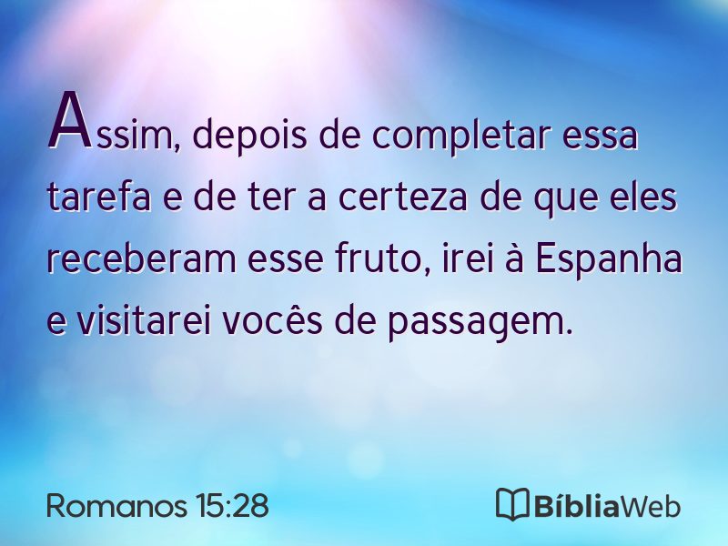 Romanos 15:28 em imagem para compartilhar