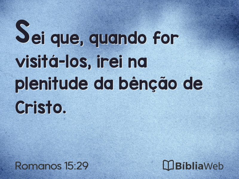 Romanos 15:29 em imagem para compartilhar