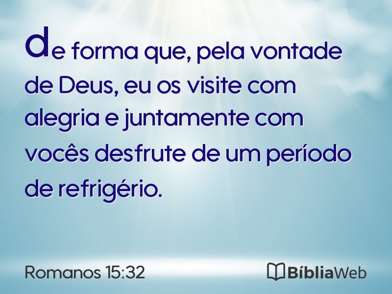 Romanos 15:32 em imagem para compartilhar