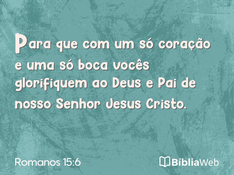Romanos 15:6 em imagem para compartilhar