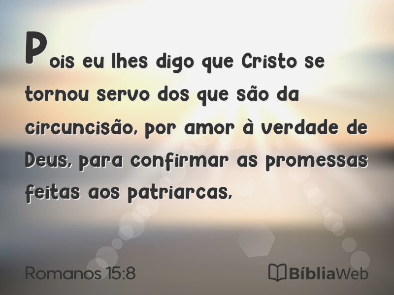 Romanos 15:8 em imagem para compartilhar