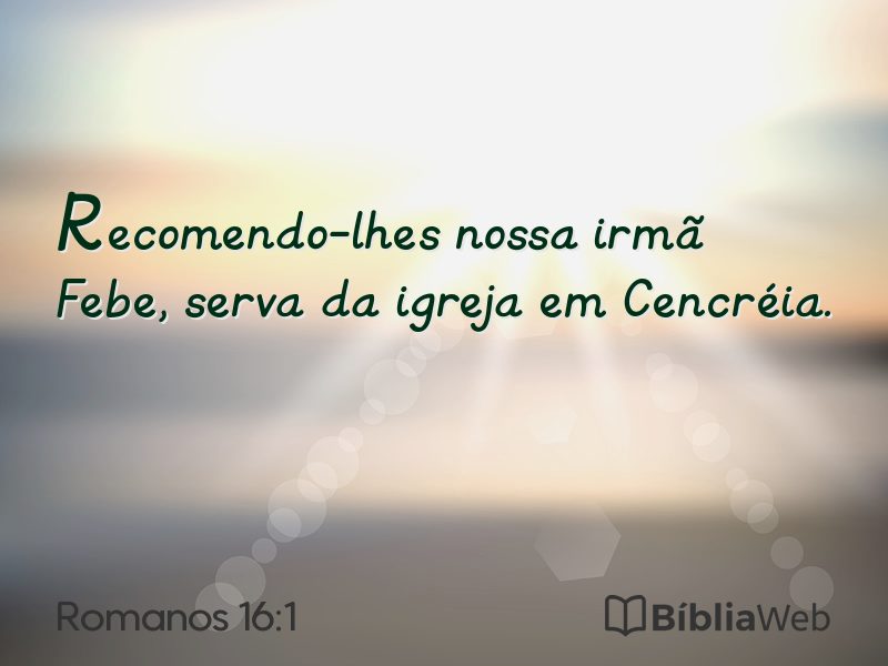 Romanos 16:1 em imagem para compartilhar