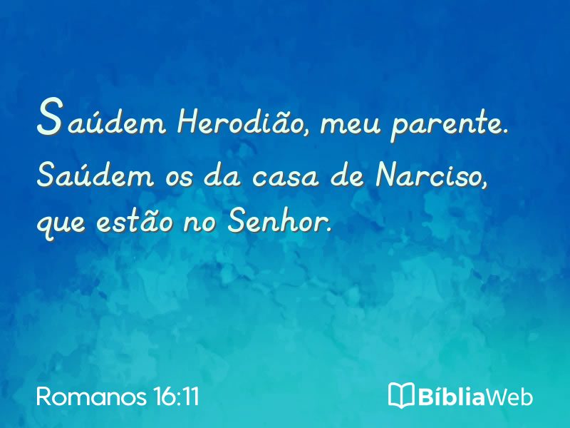 Romanos 16:11 em imagem para compartilhar