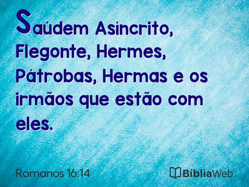 Romanos 16:14 em imagem para compartilhar