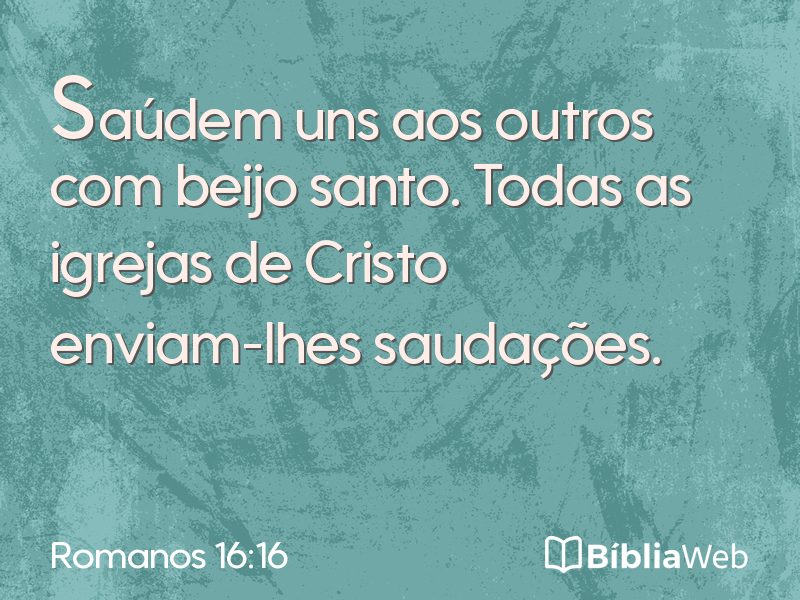 Romanos 16:16 em imagem para compartilhar