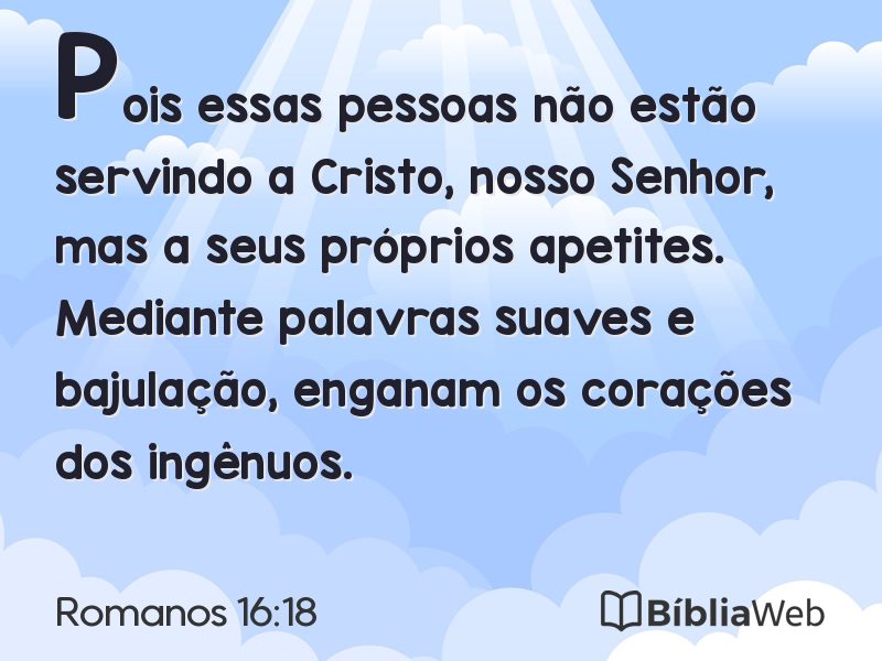 Romanos 16:18 em imagem para compartilhar