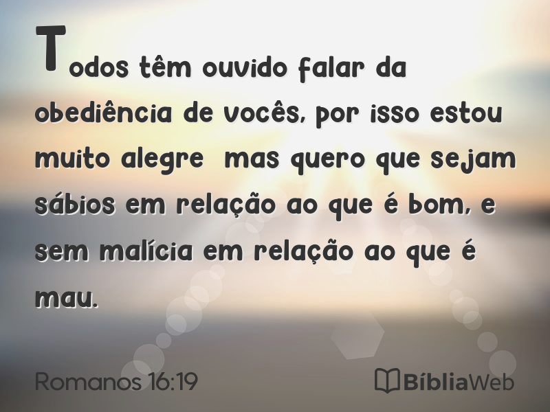 Romanos 16:19 em imagem para compartilhar