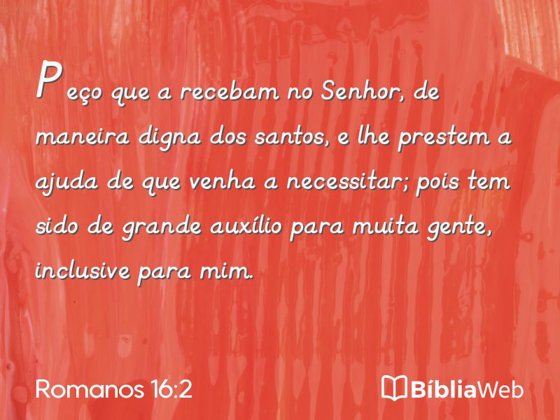 Romanos 16:2 em imagem para compartilhar