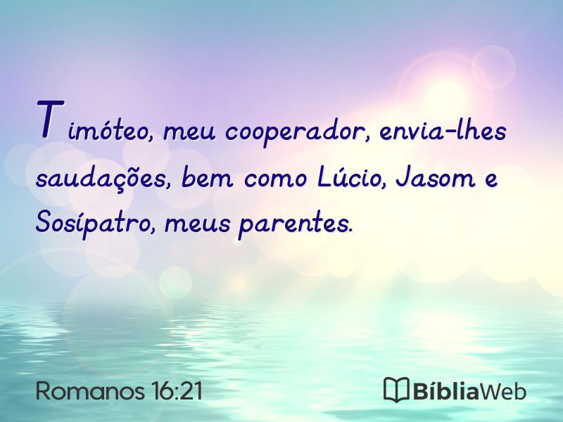 Romanos 16:21 em imagem para compartilhar