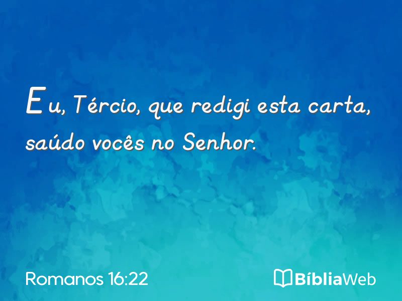 Romanos 16:22 em imagem para compartilhar