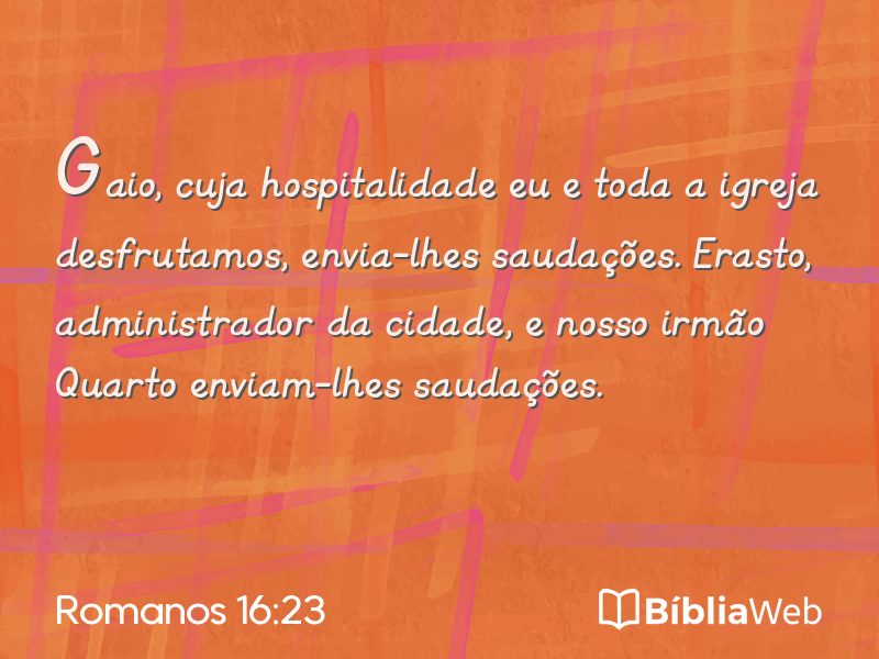 Romanos 16:23 em imagem para compartilhar