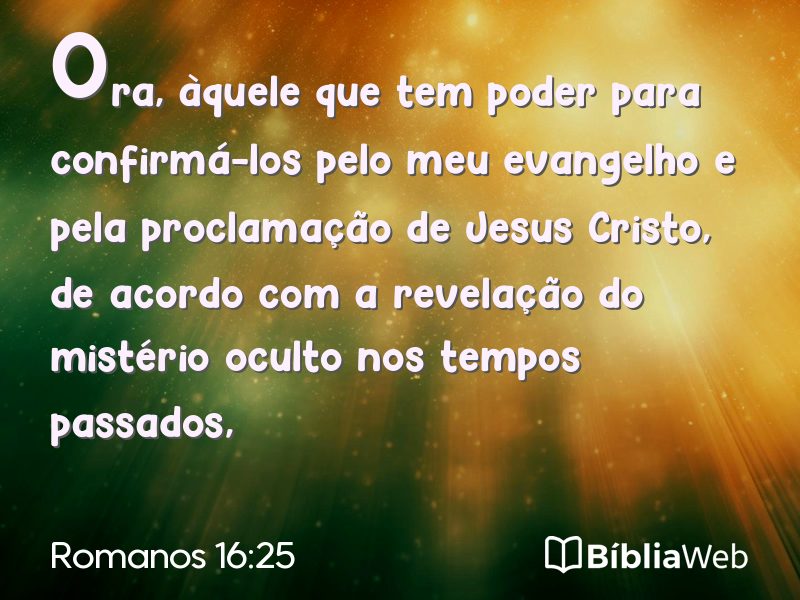Romanos 16:25 em imagem para compartilhar