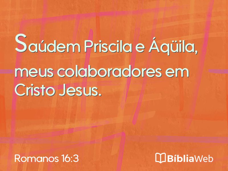 Romanos 16:3 em imagem para compartilhar