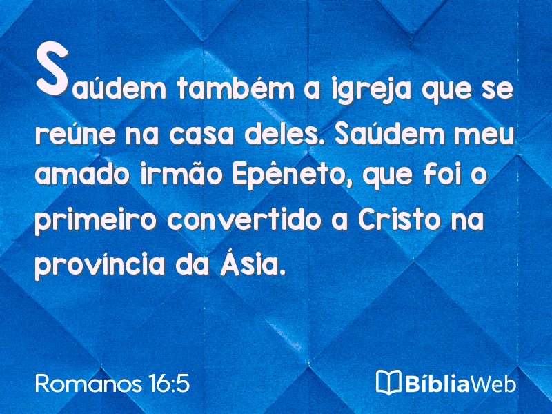 Romanos 16:5 em imagem para compartilhar