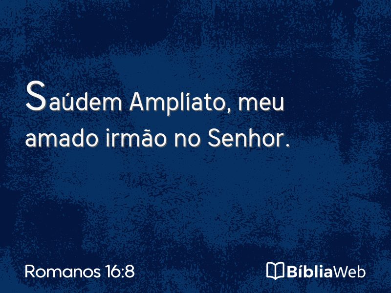 Romanos 16:8 em imagem para compartilhar
