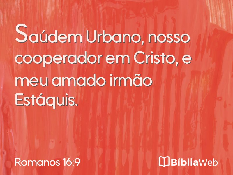 Romanos 16:9 em imagem para compartilhar