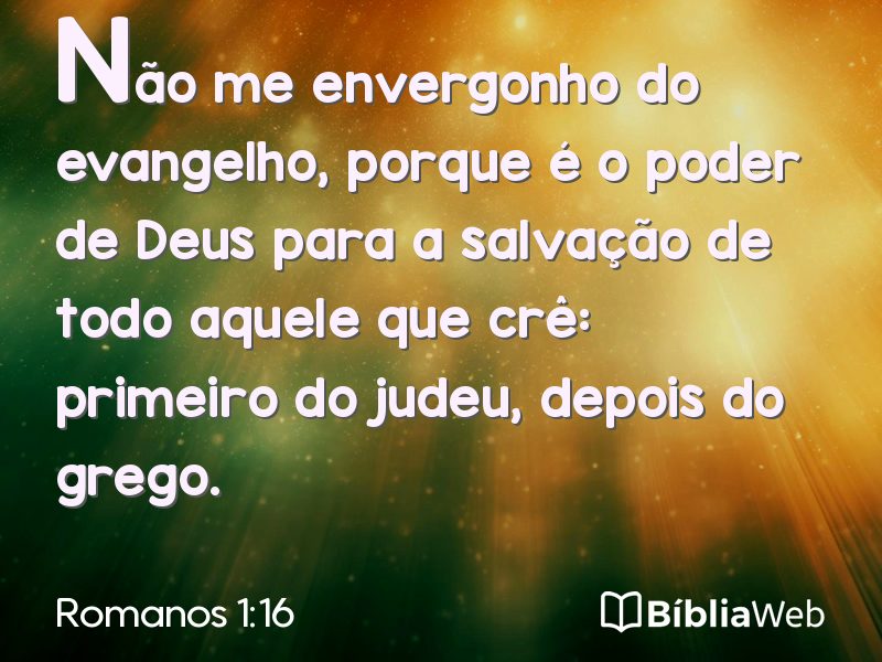 Romanos 1:16 em imagem para compartilhar