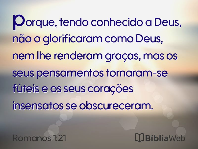 Romanos 1:21 em imagem para compartilhar