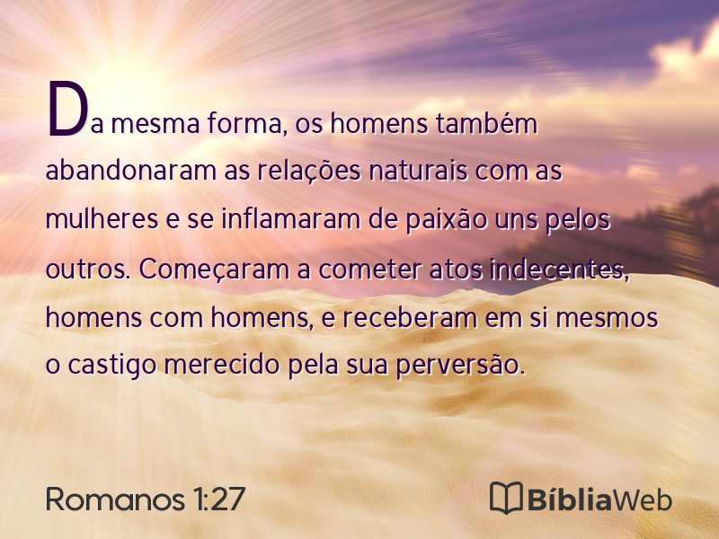 Romanos 1:27 em imagem para compartilhar