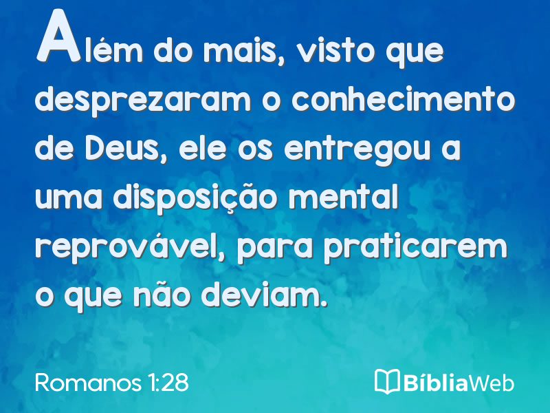 Romanos 1:28 em imagem para compartilhar