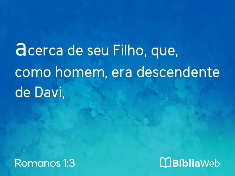 Romanos 1:3 em imagem para compartilhar