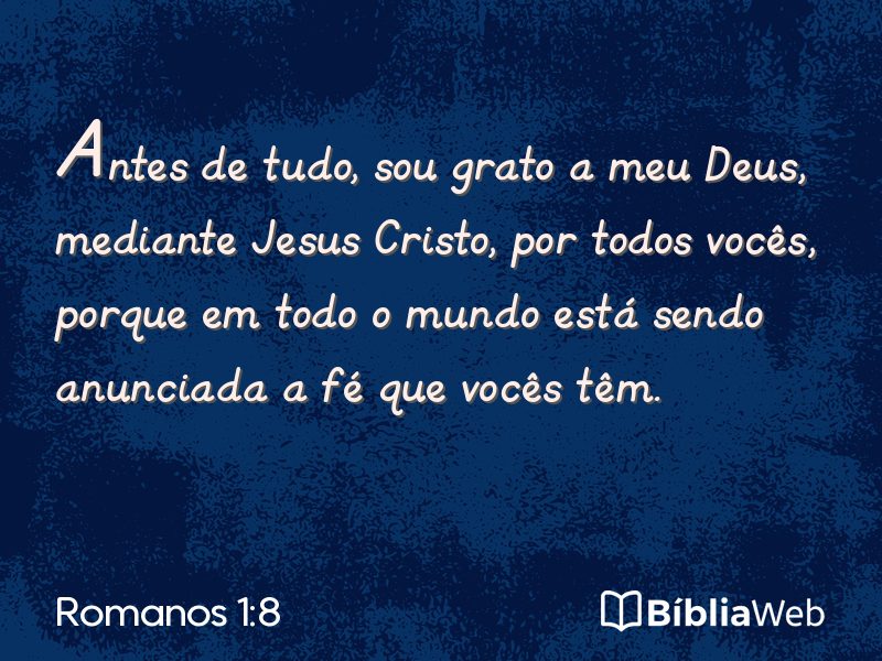 Romanos 1:8 em imagem para compartilhar