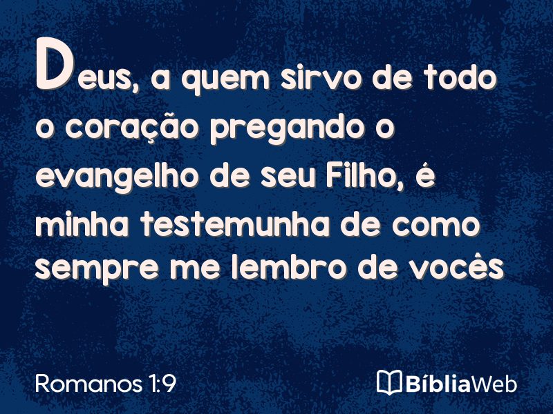 Romanos 1:9 em imagem para compartilhar