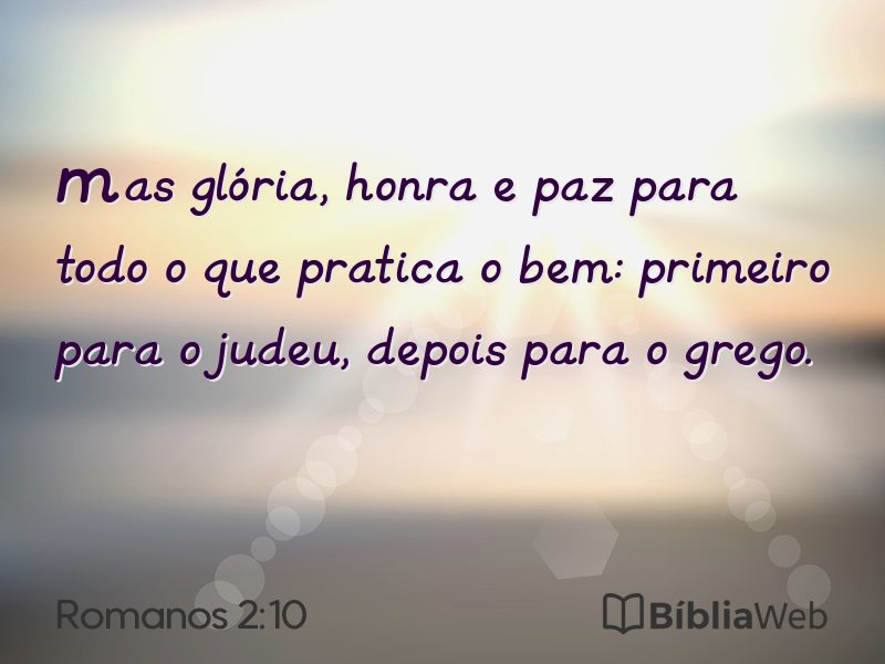 Romanos 2:10 em imagem para compartilhar
