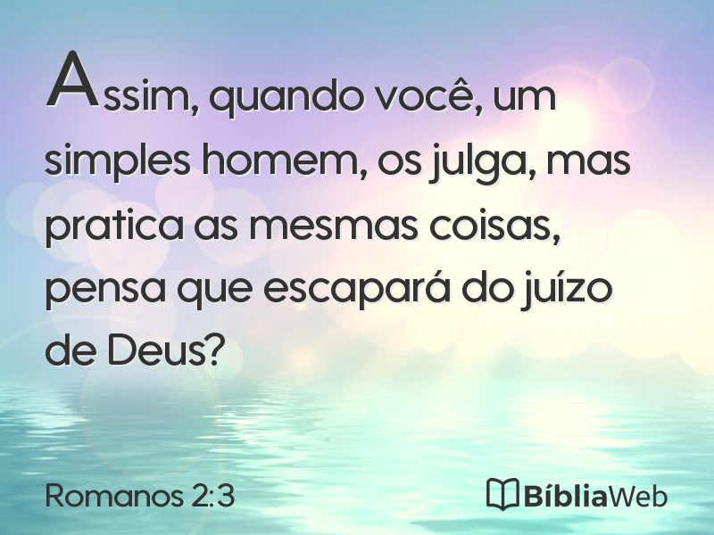 Romanos 2:3 em imagem para compartilhar