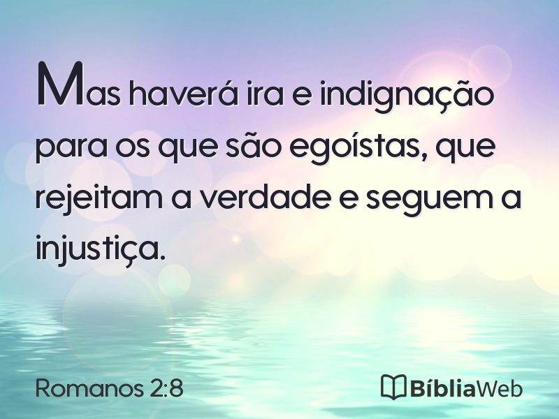 Romanos 2:8 em imagem para compartilhar