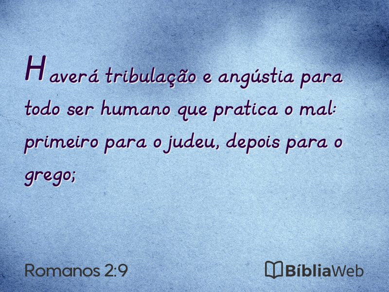 Romanos 2:9 em imagem para compartilhar