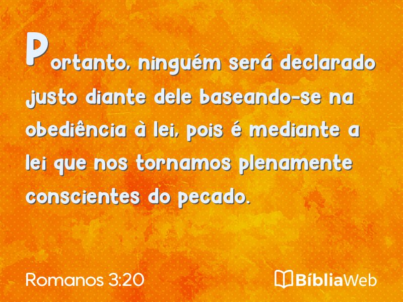 Romanos 3:20 em imagem para compartilhar