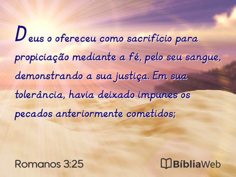 Romanos 3:25 em imagem para compartilhar