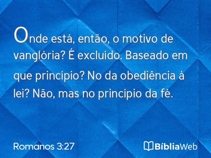 Romanos 3:27 em imagem para compartilhar