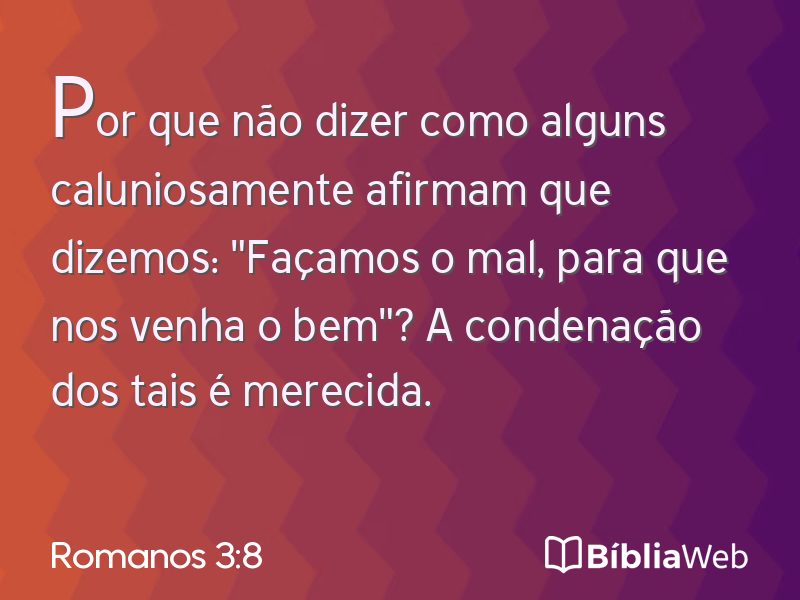 Romanos 3:8 em imagem para compartilhar
