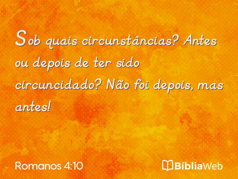 Romanos 4:10 em imagem para compartilhar