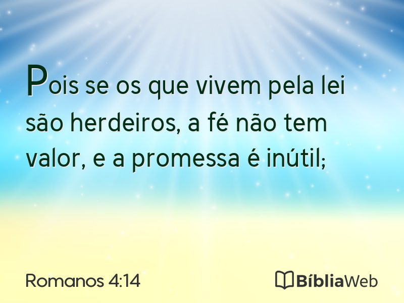 Romanos 4:14 em imagem para compartilhar
