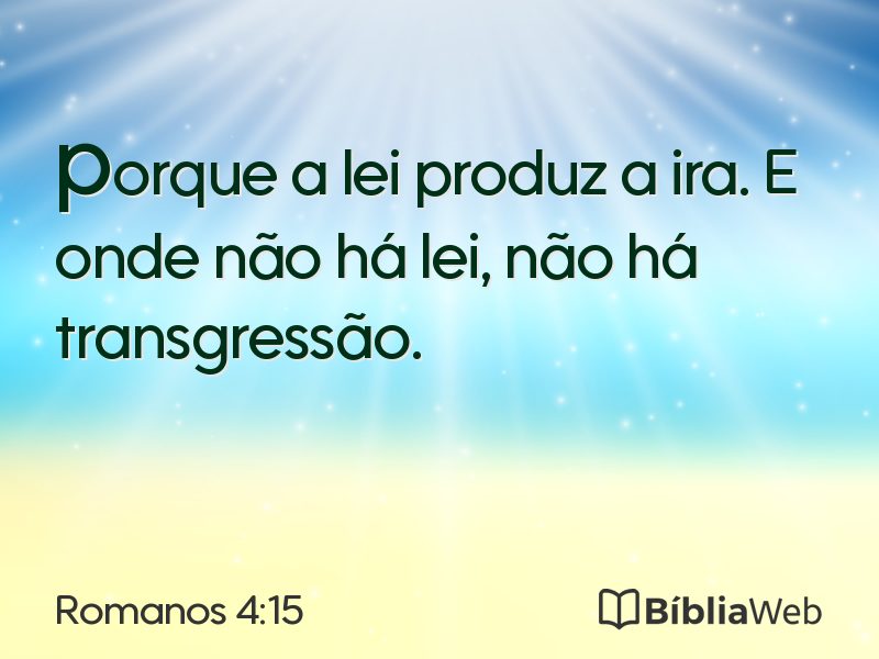 Romanos 4:15 em imagem para compartilhar