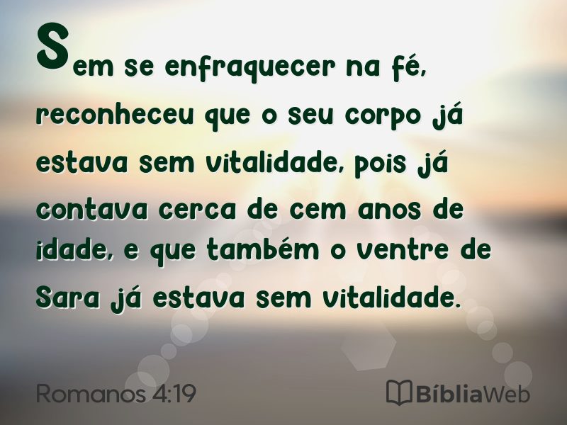 Romanos 4:19 em imagem para compartilhar