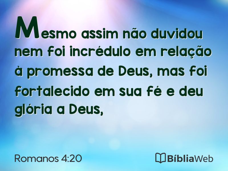 Romanos 4:20 em imagem para compartilhar